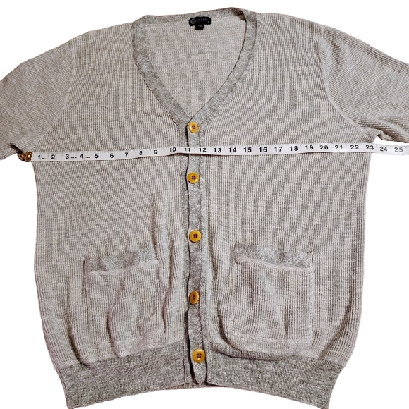 J.Crew V-neck Button Down Ribbed Cardigan | Patchwork Pockets Size Large - Picture 6 of 8